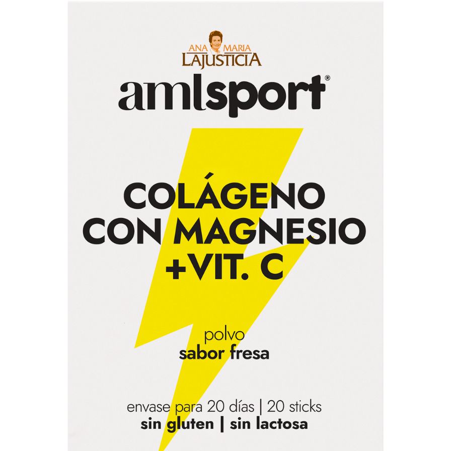 Colageno con Magnesio + Vitamina C Fresa 20 Sticks | AML Sport - Dietetica Ferrer