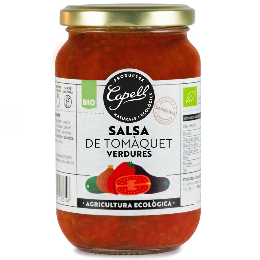 Salsa Tomate Hortalizas Samfaina Bio 350 gr | Capell - Dietetica Ferrer