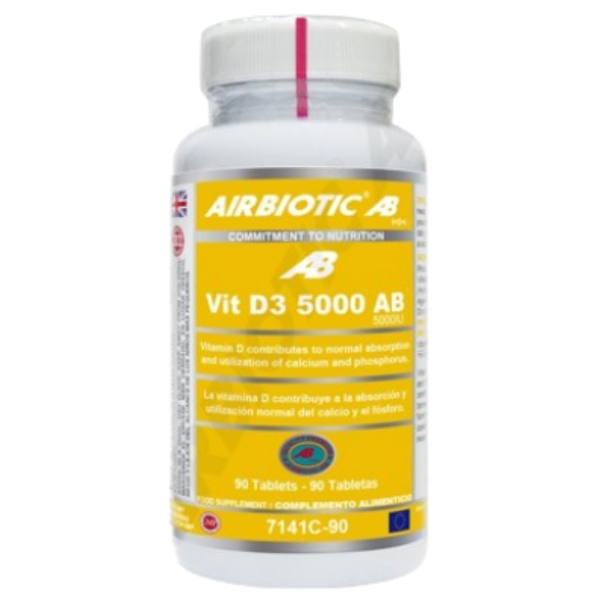 Vitamina D3 5000 UI 90 Tabletas | Airbiotic AB - Dietetica Ferrer