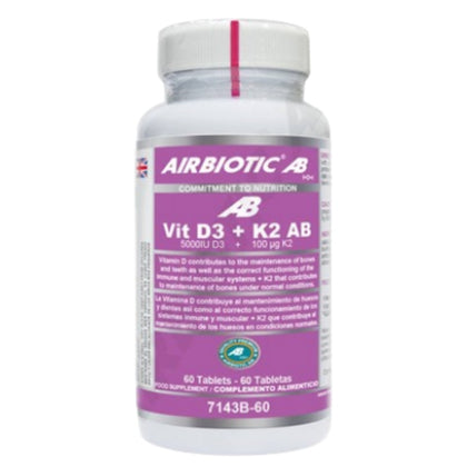 Vitamina D3 + K2 60 Tabletas | Airbiotic - Dietetica Ferrer