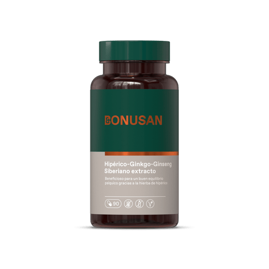 Hiperico Ginkgo Ginseng Siberiano 90 Capsulas | Bonusan - Dietetica Ferrer