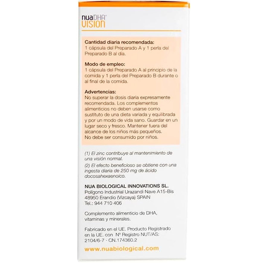 NuaDHA Vision 30 perlas + 30 cápsulas | NUA Biological - Dietetica Ferrer