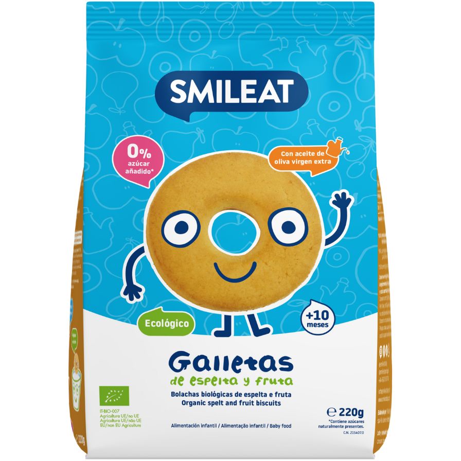 Galletas Infantiles De Espelta Con Manzana Bio 220 Gr | Smileat