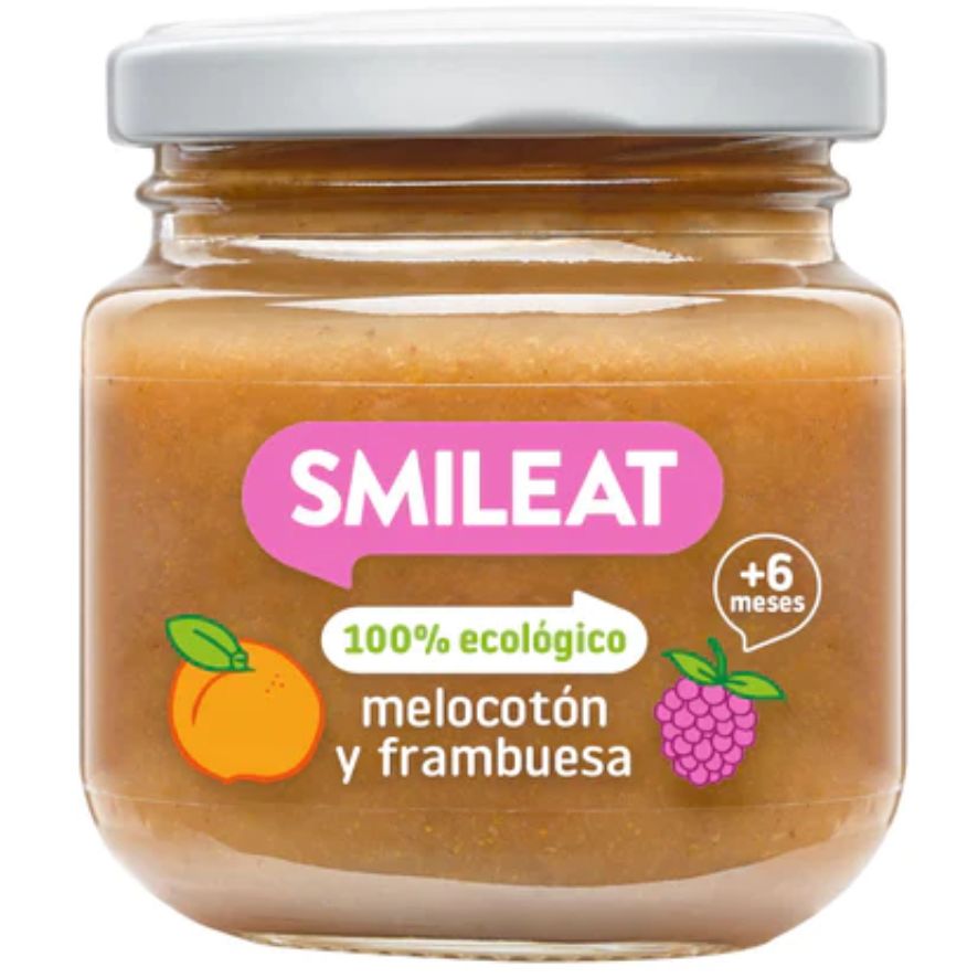 Tarrito De Melocotón Y Frambuesa Bio 130 Gr | Smileat