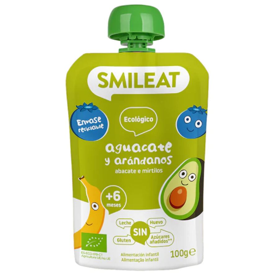 Pouch De Aguacate Y Arándanos Bio 100 Gr | Smileat