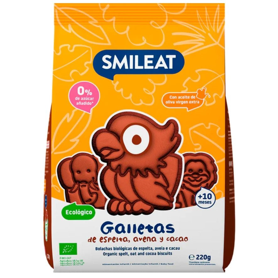 Galletas Infantiles De Avena Espelta Y Cacao Bio 220 Gr | Smileat