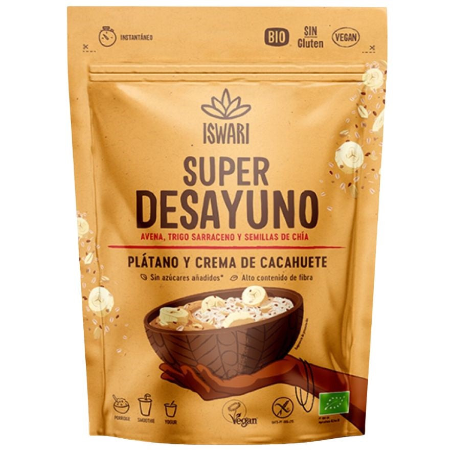 Superdesayunos Cacahuete Platano 360 Gr | Iswari - Dietetica Ferrer