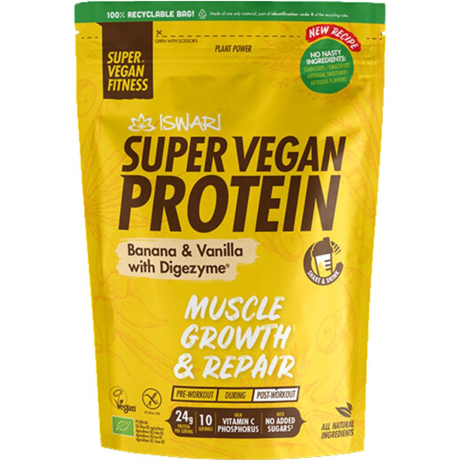 Super Vegan Protein Banana & Vanilla 400 Gr | Iswari - Dietetica Ferrer