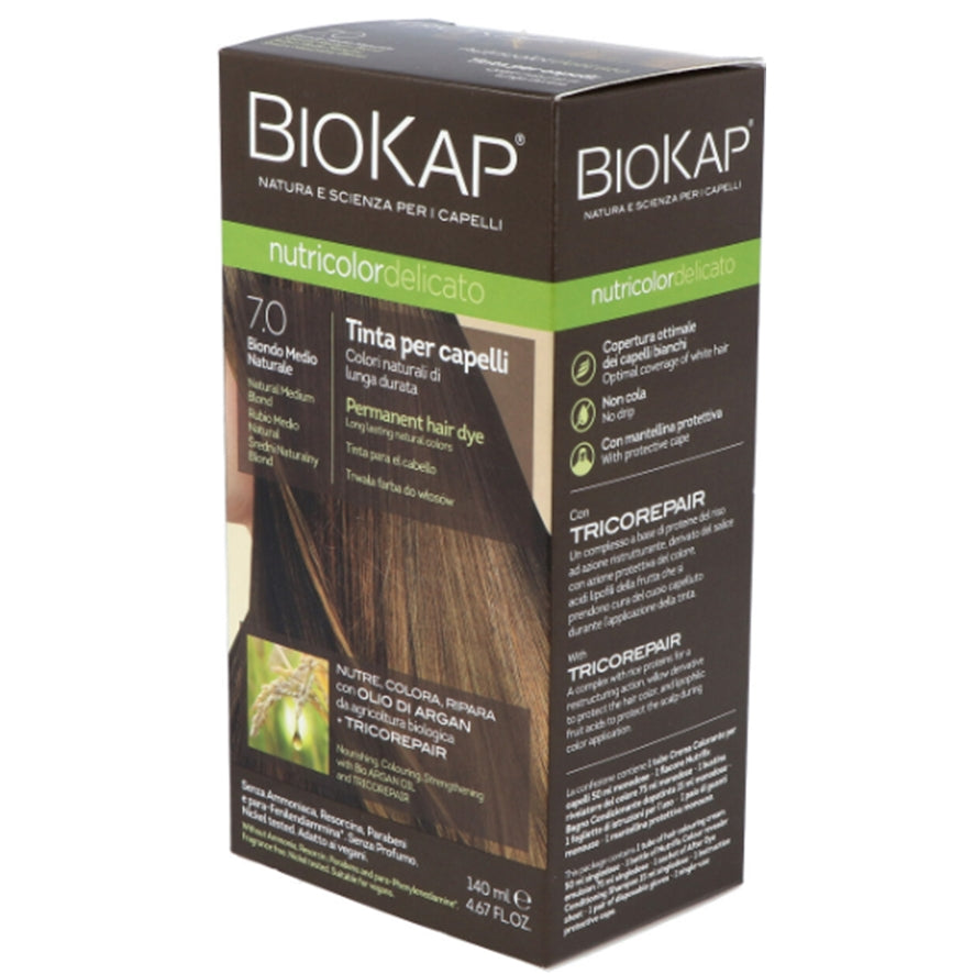 Corante Natural Médio Loiro Delicado 7.0 140 ml | Biocap