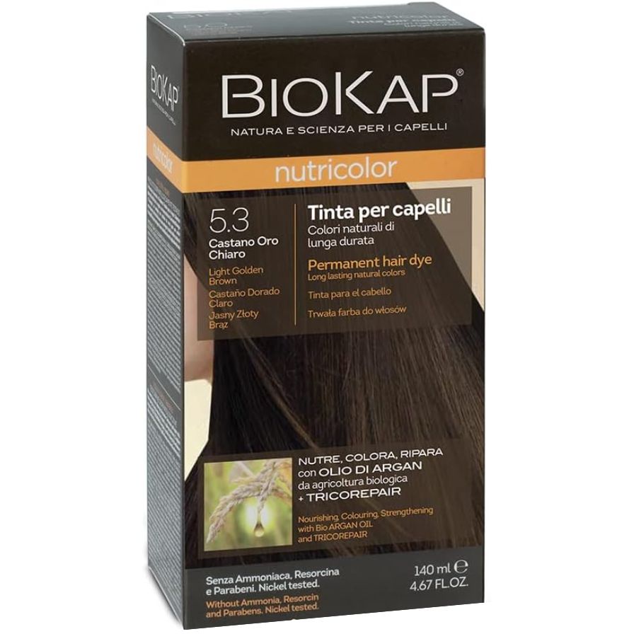 Coloração Do Cabelo Castanho Dourado Claro 5.3 140 ml | Biocap