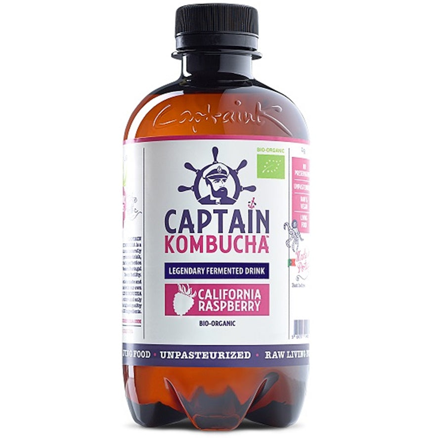 Bebida de Te Kombucha Sabor Frambuesa 400 ml | Captain Kombucha - Dietetica Ferrer