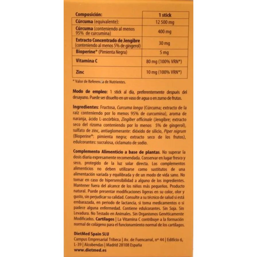 Curcumega Complex 12.500 mg 30 Sticks | Dietmed - Dietetica Ferrer