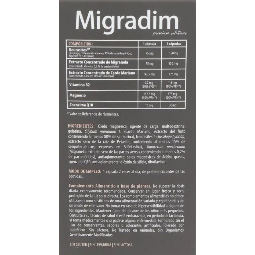Migradim 60 Capsulas | Dietmed - Dietetica Ferrer