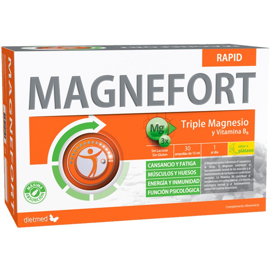 Magnefort Rapid 30 ampollas | Dietmed - Dietetica Ferrer