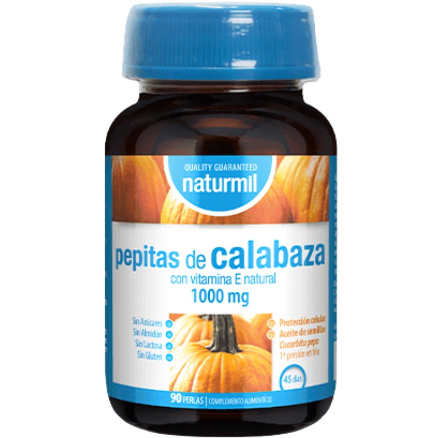 Calabaza (Pepitas) 1000Mg 90 Perlas | Naturmil - Dietetica Ferrer