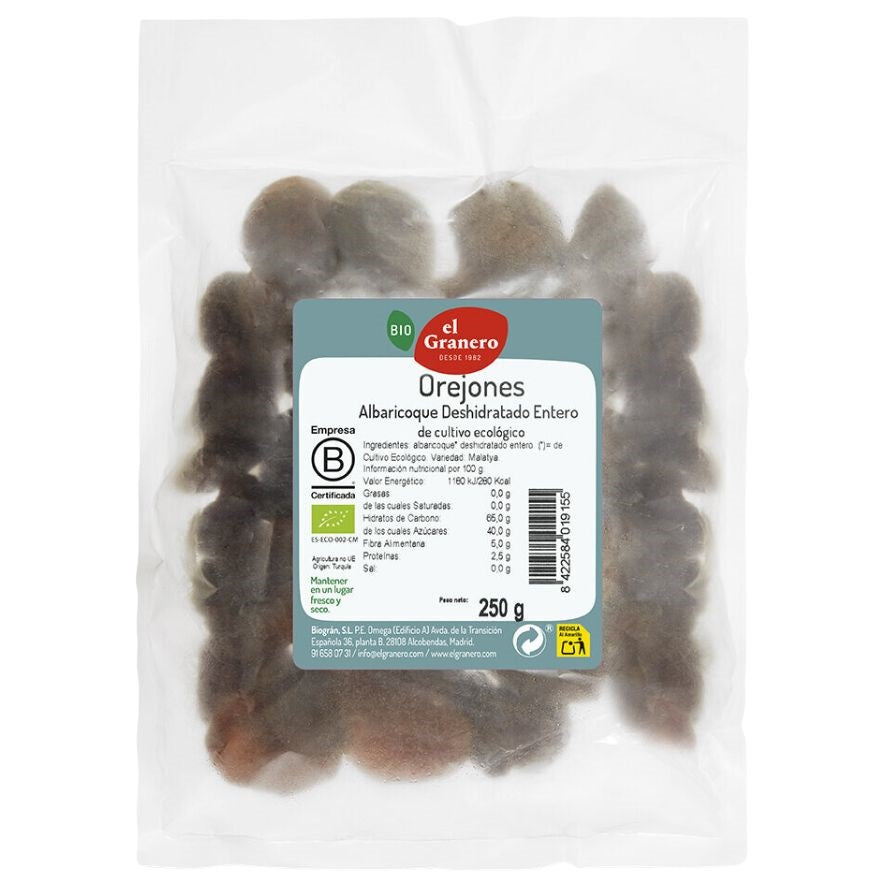 Orejones Bio 250 gr | El Granero Integral - Dietetica Ferrer