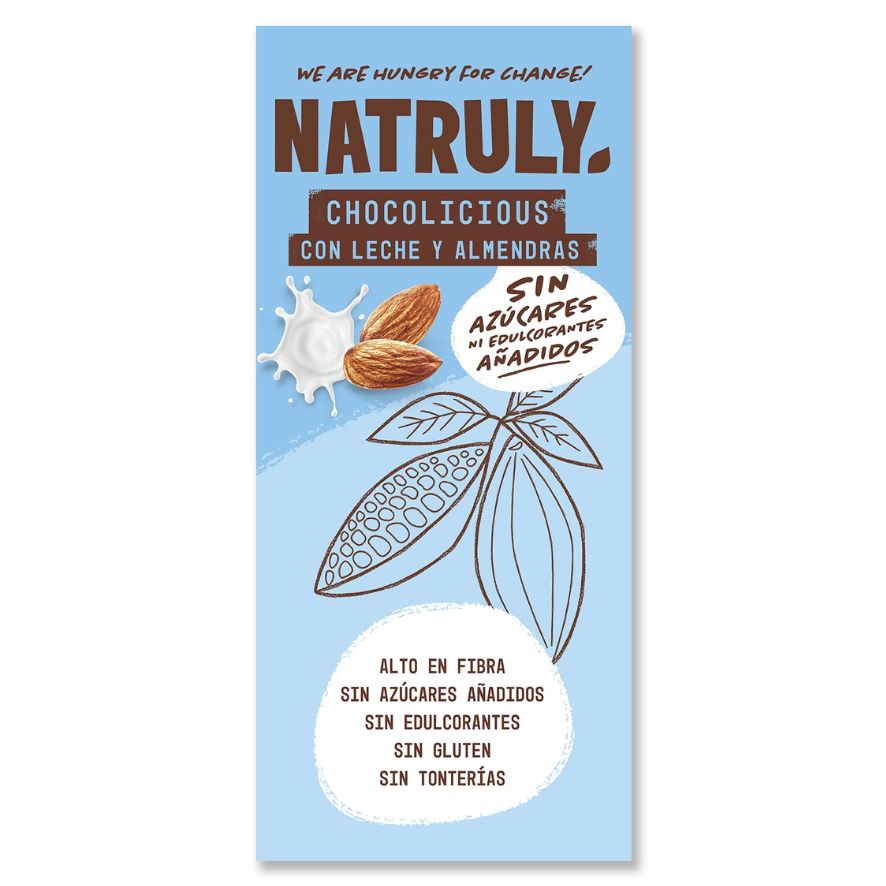 Tableta Chocolate Con Leche Y Almendras 85 Gr | Natruly