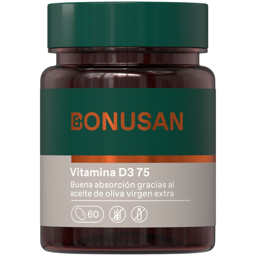Vitamina D3 75 mcg 3000 UI 60 Capsulas | Bonusan - Dietetica Ferrer