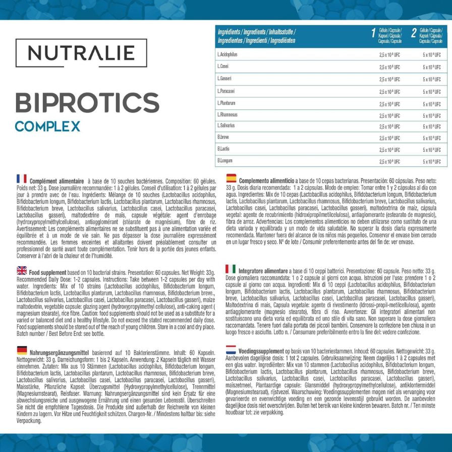 Biprotics Complex 60 cápsulas | Nutralie - Dietetica Ferrer