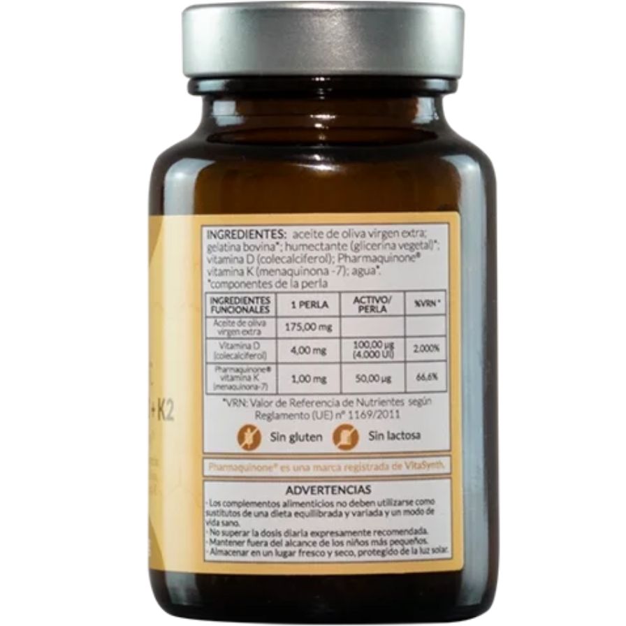 Vitamina D3+K2 120 pérolas | Kiroot