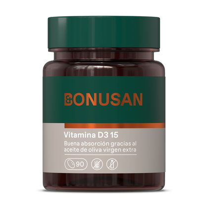 Vitamina D3 15 mcg 600 UI 90 Capsulas | Bonusan - Dietetica Ferrer