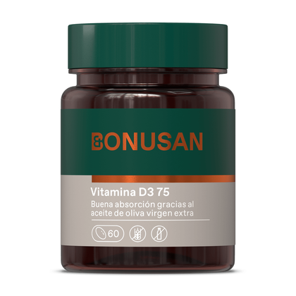 Vitamina D3 75 mcg 3000 UI 60 Capsulas | Bonusan - Dietetica Ferrer