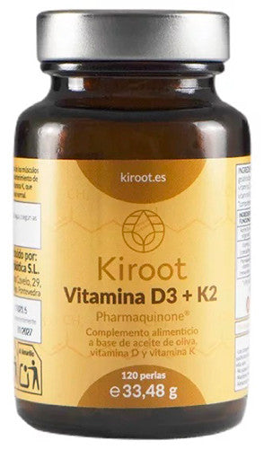 Vitamina D3+K2 120 perlas | Kiroot