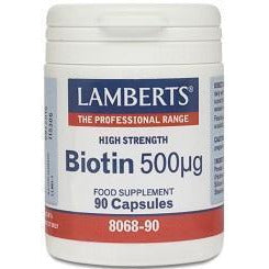 Biotina 500 µg 90 Capsulas | Lamberts - Dietetica Ferrer