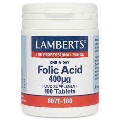 Acido Folico 400 µg 100 Tabletas | Lamberts - Dietetica Ferrer