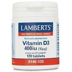 Vitamina D3 400 UI (10 µg) 120 Tabletas | Lamberts - Dietetica Ferrer