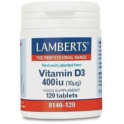 Vitamina D3 400 UI (10 µg) 120 Tabletas | Lamberts - Dietetica Ferrer