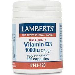 Vitamina D3 1000 UI (25 µg) 120 Capsulas | Lamberts - Dietetica Ferrer
