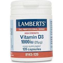 Vitamina D3 1000 UI (25 µg) 120 Capsulas | Lamberts - Dietetica Ferrer