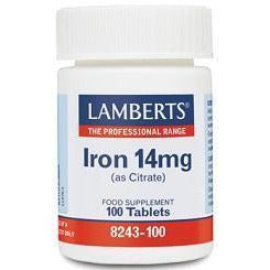 Hierro 14 mg 100 Tabletas | Lamberts - Dietetica Ferrer