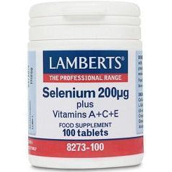 Selenio 200 µg + Vitaminas A+C+E 100 Tabletas | Lamberts - Dietetica Ferrer