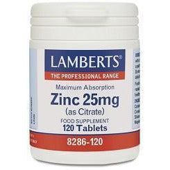 Zinc 25 mg 120 Tabletas | Lamberts - Dietetica Ferrer