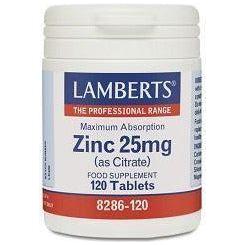 Zinc 25 mg 120 Tabletas | Lamberts - Dietetica Ferrer