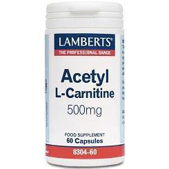 Acetil L Carnitina 500 mg 60 Capsulas | Lamberts - Dietetica Ferrer