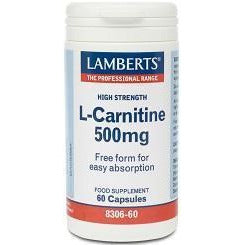 L Carnitina 500 mg 60 Capsulas | Lamberts - Dietetica Ferrer