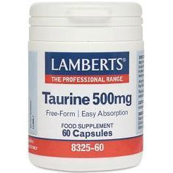 Taurina 500 mg 60 Capsulas | Lamberts - Dietetica Ferrer