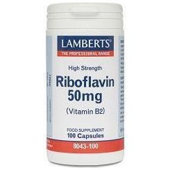 Riboflavina 50 mg (Vitamina B2) 100 Capsulas | Lamberts - Dietetica Ferrer