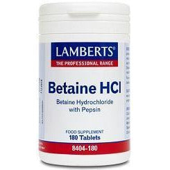 Betaina HCI con Pepsina 180 Tabletas | Lamberts - Dietetica Ferrer