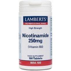 Nicotinamida 250 mg (Vitamina B3) 100 Tabletas | Lamberts - Dietetica Ferrer