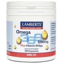 Omega 3,6,9 1200mg más Vitamina D3 5µg 120 Capsulas | Lamberts - Dietetica Ferrer