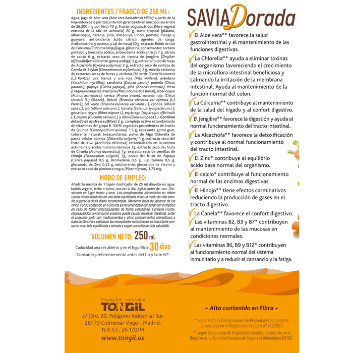 Aktidrenal Savia Dorada 250 ml | Tongil - Dietetica Ferrer