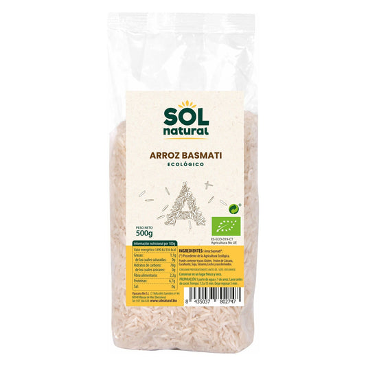 Arroz Basmati Blanco Bio 500 gr | Sol Natural - Dietetica Ferrer