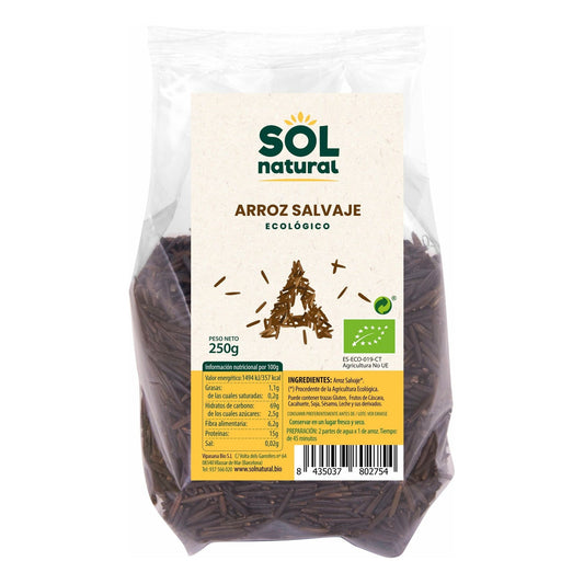 Arroz Salvaje Bio 250 gr | Sol Natural - Dietetica Ferrer