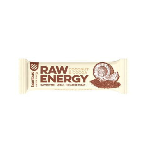 Barritas Raw Energy Coco y Cacao Caja 20 | Bombus - Dietetica Ferrer
