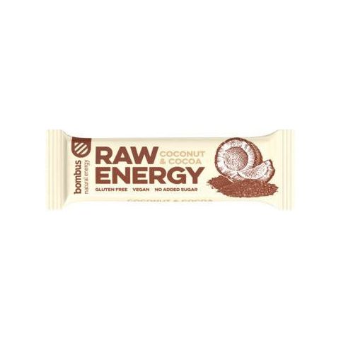 Barritas Raw Energy Coco y Cacao Caja 20 | Bombus - Dietetica Ferrer