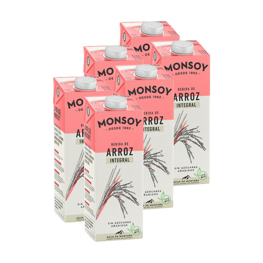 Bebida de Arroz Integral Bio 1 Litro Pack de 6 | Monsoy - Dietetica Ferrer